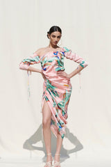 Side Gather One Shoulder Dress