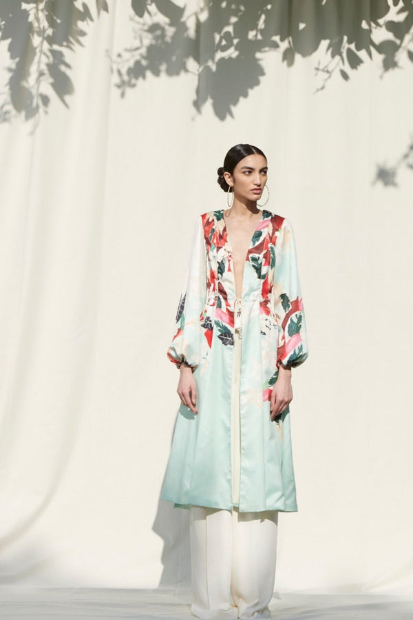 Jacket With A Satin Pallazo