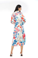 Cotton Poplin Printed Shirt Dress