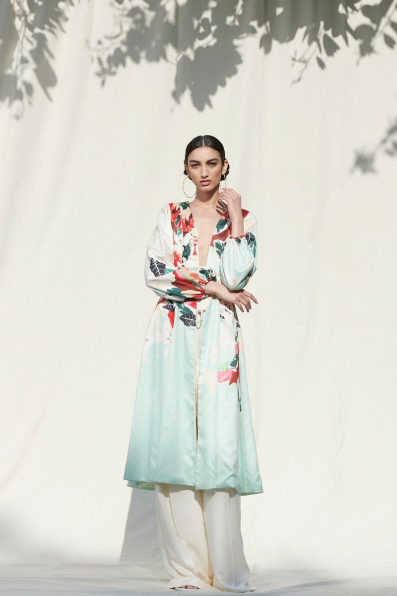 Jacket With A Satin Pallazo