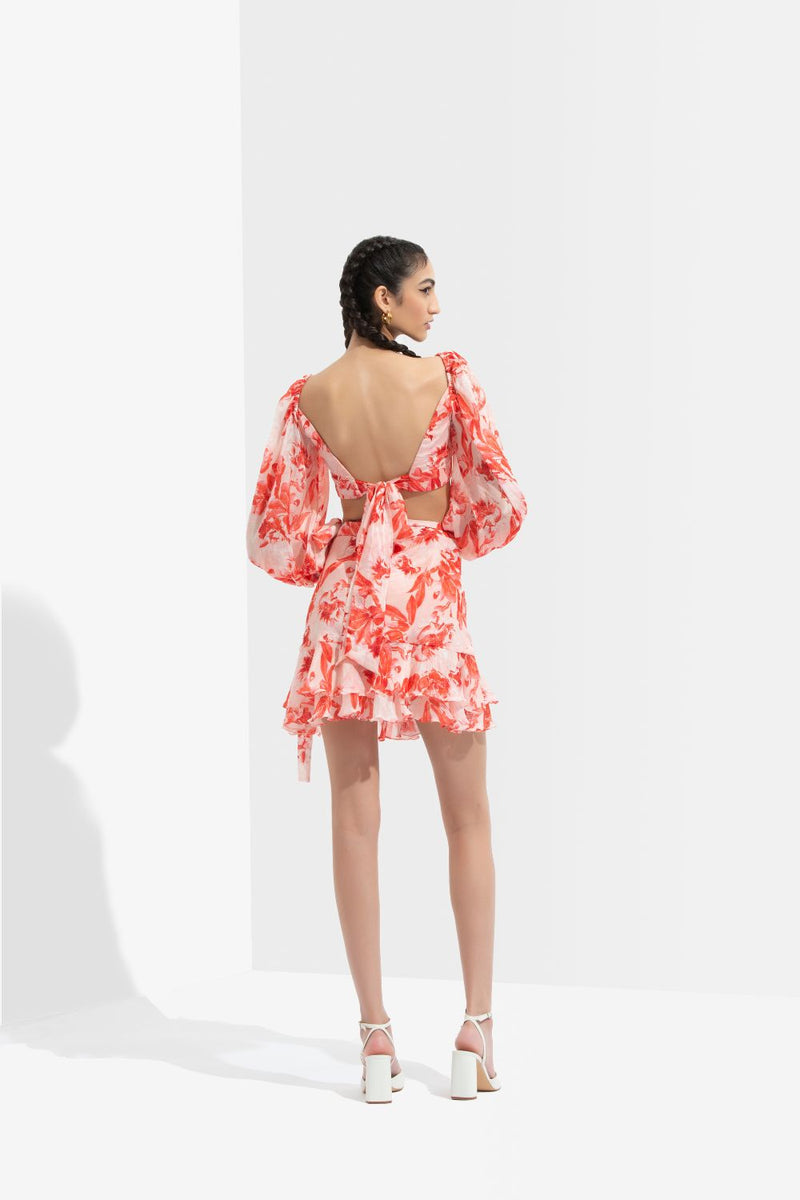 Matsu Printed Wrap Skirt Paired With Blouse