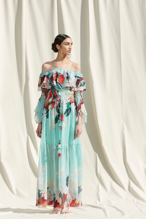 Off Shoulder Smocking Dress