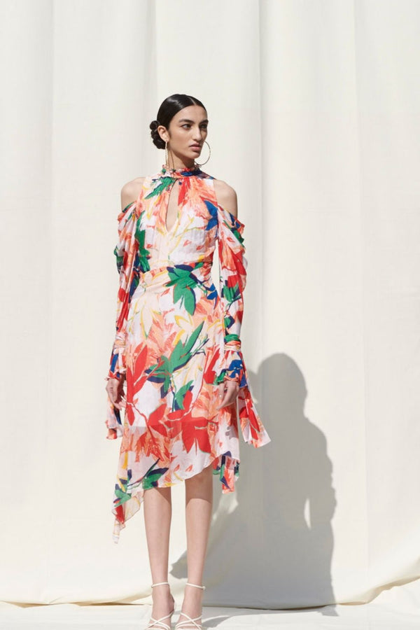 Asymmetrical Tie Up Dress