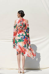 Asymmetrical Tie Up Dress