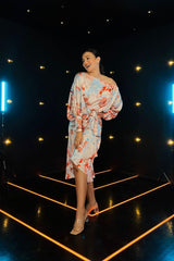 Gauahar Khan - Ivory printed wrap skirt set