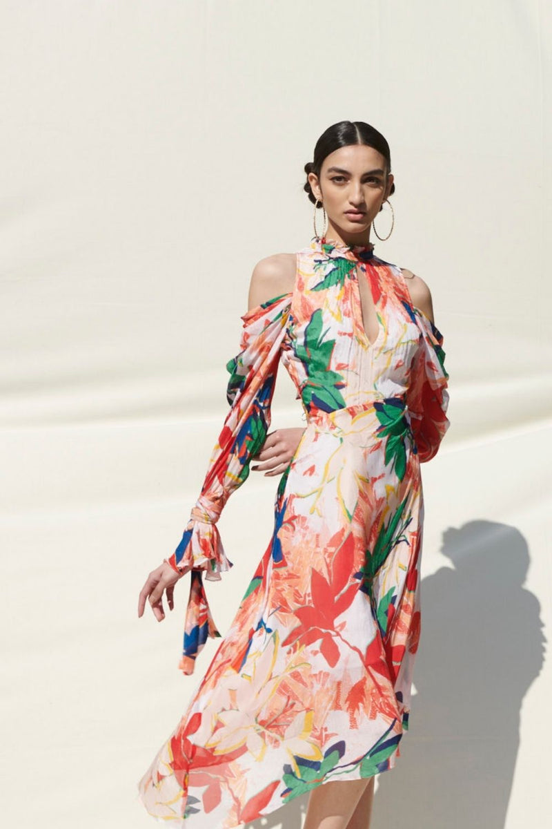 Asymmetrical Tie Up Dress