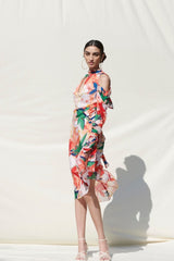 Asymmetrical Tie Up Dress