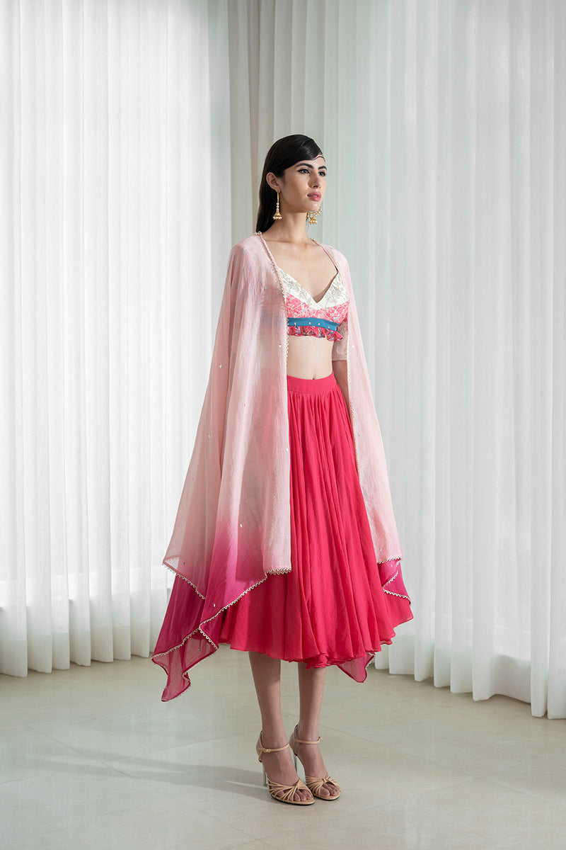 Printed Patchwork Lehnga Set