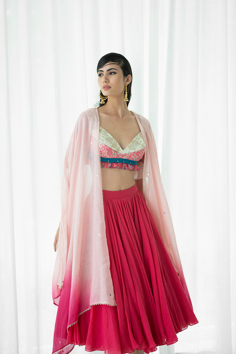 Printed Patchwork Lehnga Set