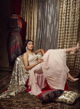 Peach Dori Kurta Sharara Set