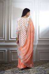Ivory printed kurta sharara set