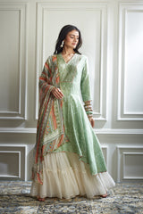 Embroidered asymmetric Kurta set