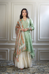 Embroidered asymmetric Kurta set