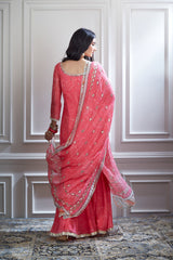 Printed and embroidered short kurta Set