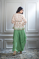 Printed Ivory Top & Sharara Set