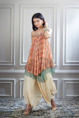 Chiffon Asymmetrical layer Top & Sharara Set