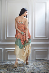 Chiffon Asymmetrical layer Top & Sharara Set
