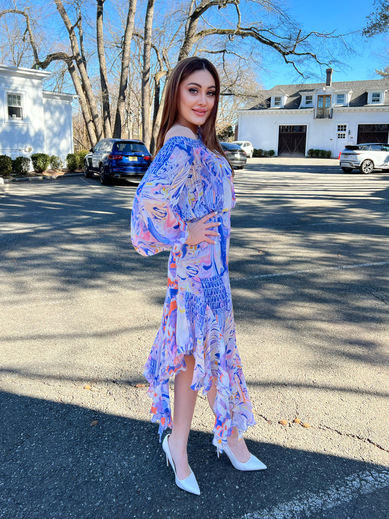 Shefali Jariwala - Blue asymmetric dress