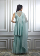 Aqua kurta sharara set