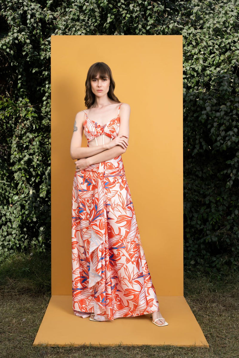 Willow Printed Satin long dress