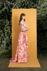 Willow Printed Satin long dress