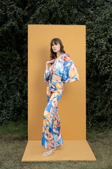 Hawaii printed wrap top and pants