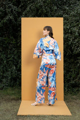 Hawaii printed wrap top and pants