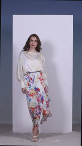 Satin multi overlap dress