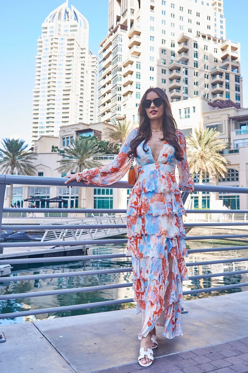 Manushi Chhillar - Ivory tiered Maxi dress